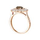 Thumbnail: Ring Rose gold Chocolate Diamond and diamonds Lefkos 6 mm Pavée 2