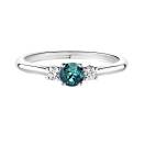 Thumbnail: Ring Platinum Teal Sapphire and diamonds Baby Lady Duo 1
