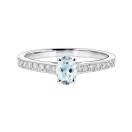 Thumbnail: Ring White gold Aquamarine and diamonds Lady Ovale Pavée 1