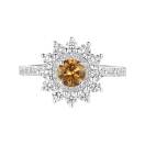 Thumbnail: Ring White gold Cognac Diamond and diamonds Lefkos 5 mm Pavée 1