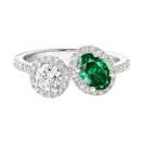 Thumbnail: Ring White gold Emerald and diamonds AlterEgo Ovale L 1