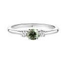 Thumbnail: Ring Platinum Green Sapphire and diamonds Baby Lady Duo 1