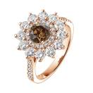 Vignette:Ring Roségold Diamant-Schokolade und diamanten Lefkos 6 mm Pavée 3