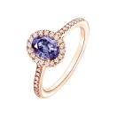 Thumbnail: Ring Rose gold Tanzanite and diamonds Rétromantique Ovale Pavée 2