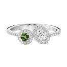 Vignette : Bague Or blanc Saphir Vert et diamants AlterEgo Ovale 1