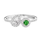 Vignette : Bague Or blanc Tsavorite et diamants AlterEgo Poire 1