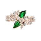 Vignette : Bague Or rose Tsavorite et diamants EverBloom Toi & Moi 1