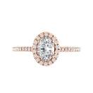 Thumbnail: Ring Rose gold Diamond Rétromantique Ovale Pavée 1