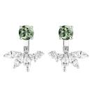 Vignette : Boucles d'oreilles Or blanc Saphir Vert et diamants EverBloom Symétriques 1