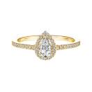 Thumbnail: Ring Yellow gold Diamond Baby Rétromantique Poire Pavée 1