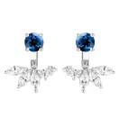 Vignette : Boucles d'oreilles Or blanc Saphir et diamants EverBloom Symétriques 1