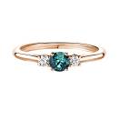 Thumbnail: Ring Rose gold Teal Sapphire and diamonds Baby Lady Duo 1