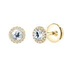 Thumbnail: Earrings Yellow gold Aquamarine and diamonds Rétromantique S 1