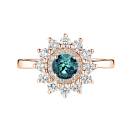 Thumbnail: Ring Rose gold Teal Sapphire and diamonds Lefkos 5 mm 1