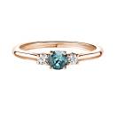 Thumbnail: Ring Rose gold Blue Grey Sapphire and diamonds Baby Lady Duo 1