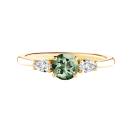 Thumbnail: Ring Yellow gold Green Sapphire and diamonds Little Lady Duo de Poires 1