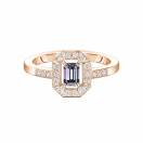 Thumbnail: Ring Rose gold Grey Spinel and diamonds Art Déco 2
