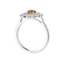 Thumbnail: Ring White gold Cognac Diamond and diamonds Lefkos 5 mm Pavée 3