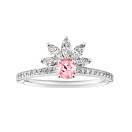 Thumbnail: Ring Platinum Tourmaline and diamonds EverBloom Pavée 4 mm 1