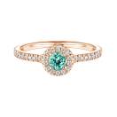 Vignette : Bague Or rose Tourmaline Mint et diamants Rétromantique S Pavée 1