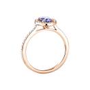 Thumbnail: Ring Rose gold Tanzanite and diamonds Rétromantique Ovale Pavée 3