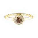 Thumbnail: Ring Yellow gold Chocolate Diamond and diamonds Rétromantique S 2