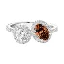 Vignette : Bague Or blanc Diamant Chocolat et diamants AlterEgo Ovale L 1