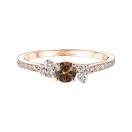 Thumbnail: Ring Rose gold Chocolate Diamond and diamonds Baby EverBloom Pavée 1