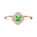 Thumbnail: Ring Rose gold Tsavorite and diamonds Plissage Rond 4 mm 1