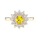 Thumbnail: Ring Yellow gold Yellow Sapphire and diamonds Lefkos 5 mm 1