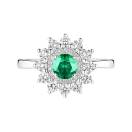 Thumbnail: Ring White gold Emerald and diamonds Lefkos 5 mm 1