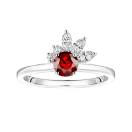 Thumbnail: Ring Platinum Garnet and diamonds Little EverBloom 1