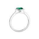 Thumbnail: Ring White gold Emerald and diamonds Rétromantique Coussin Pavée 3