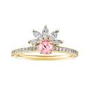 Thumbnail: Ring Yellow gold Tourmaline and diamonds EverBloom Pavée 4 mm 1