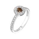 Thumbnail: Ring Platinum Chocolate Diamond and diamonds Rétromantique Solo Pavée 1