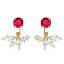 Vignette : Boucles d'oreilles Or jaune Rubis et diamants EverBloom Symétriques 1