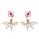 Thumbnail: Earrings Rose gold Tourmaline and diamonds EverBloom Symétriques 1