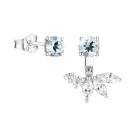 Vignette : Boucles d'oreilles Or blanc Aigue-marine et diamants EverBloom Asymétriques 1