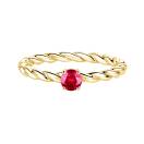 Thumbnail: Ring Yellow gold Ruby and diamonds Capucine 4 mm 1
