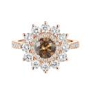 Thumbnail: Ring Rose gold Chocolate Diamond and diamonds Lefkos 6 mm Pavée 1