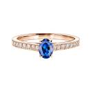 Thumbnail: Ring Rose gold Sapphire and diamonds Lady Ovale Pavée 1