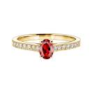 Thumbnail: Ring Yellow gold Garnet and diamonds Lady Ovale Pavée 1