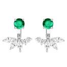 Thumbnail: Earrings White gold Emerald and diamonds EverBloom Symétriques 1