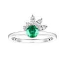 Thumbnail: Ring Platinum Emerald and diamonds Little EverBloom 1