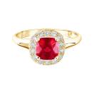 Thumbnail: Ring Yellow gold Ruby and diamonds Mada 1