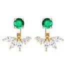 Thumbnail: Earrings Yellow gold Emerald and diamonds EverBloom Symétriques 1