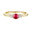 Thumbnail: Ring Yellow gold Ruby and diamonds Baby Lady Duo 1