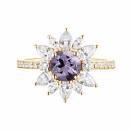 Thumbnail: Ring Yellow gold Lavender Spinel and diamonds EverBloom Prima Spinelle Lavande 1