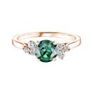 Vignette : Bague Or rose Tourmaline Verte et diamants Baby EverBloom 6 mm 1