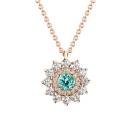 Vignette : Pendentif Or rose Tourmaline Mint et diamants Lefkos 1